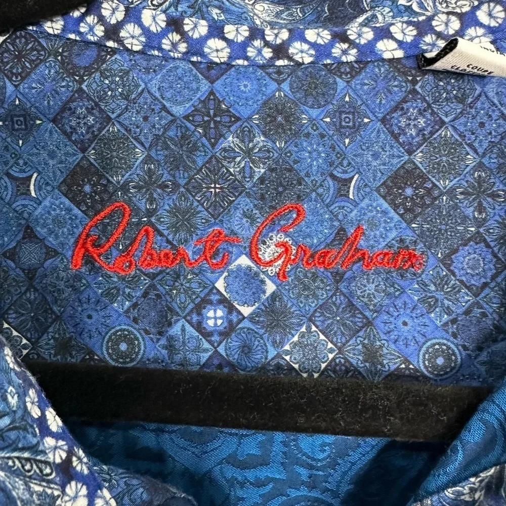 Robert Graham Men's Short Sleeve Shirt Button Up Sz 2XL Classic fit - Picture 3 of 9